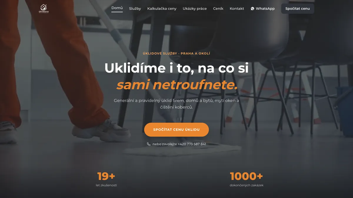 Náhled webu Uklidlana